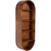 image:imageKate and Laurel Hutton Modern Tall Capsule Wall Shelf 13 x 33 Walnut Brown Slim Round Oval Wall Shelves for Above Toilet Bathroom Storage or Cute Nursery Shelving