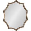 image:imageKate and Laurel Lalina Modern Scalloped Round Wall Mirror 24 Inch Diameter Black Decorative Glamorous Wall Decor AccentGold