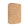 image:imageKate and Laurel Planche Modern Rattan Wall Pinboard 20 x 26 White and Natural Rattan Boho Rounded Rectangle Wall Organizer for Use as Cork Board Vision Board or Bulletin Board