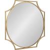 image:imageKate and Laurel Rateau Modern Scalloped Oval Wall Mirror 20 x 30 Black Decorative Wall Decor with Oval Mirror and Scalloped Outer Frame for Trendy Concentric DesignGold