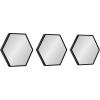 image:imageKate and Laurel Rhodes Modern Hexagon Wall Mirror Set 3 Pieces Black Chic Geometric Mirror for WallBlack