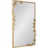 image:imageKate and Laurel Rosella Modern Ornate Rectangle Wall Mirror 20 x 30 Gold Decorative Rectangular Mirror with Floral Detailing for Use as Bathroom Mirror for Over Sink or Cute Kids Room Decor