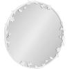 image:imageKate and Laurel Rosella Modern Ornate Round Wall Mirror 26 Inch Diameter Silver Circle Mirror with Floral Detailing for Use as Bathroom Mirror for Over Sink or Cute Kids Room DecorWhite