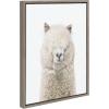 image:imageKate and Laurel Sylvie Alpaca Fluff Framed Canvas Wall Art by Amy Peterson Art Studio 18x40 Gray Decorative Animal Art for WallGray