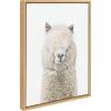 image:imageKate and Laurel Sylvie Alpaca Fluff Framed Canvas Wall Art by Amy Peterson Art Studio 18x40 Gray Decorative Animal Art for WallNatural