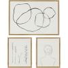 image:imageKate and Laurel Sylvie Going in Circles Grow and Minimalist Woman Framed Linen Textured Canvas Wall Art Set by Teju Reval of SnazzyHues Set of 3 Bright Gold Frames Abstract Art for WallGold