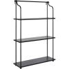 image:imageKate and Laurel Walters Modern 3Tier Hanging Shelf 21 x 32 Black Decorating Wall Mounted Storage Shelf for WallBlack