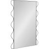 image:imageKate and Laurel Wriggle Modern Scalloped Rectangle Mirror 24 x 36 Black Decorative Wavy Mirror with Unique Rippled Edge for Use as Contemporary Bathroom Vanity Mirror