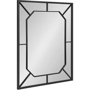 image:imageKate and Laurel Ardithe Geometric Decorative Rectangle Mirror 24 x 30 Gold Vintage Rectangular Mirror with Iron Windowpane Inlay for Bathroom Vanity UseBlack