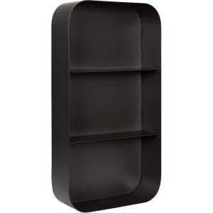 image:imageKate and Laurel Armenta Modern Radius Rectangle Metal Shelf 16 x 28 Dark Charcoal Gray Decorative Wall Shelves for Wall