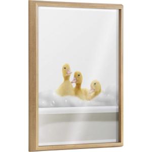 image:imageKate and Laurel Blake Bathroom Bubble Bath 3 Ducks Framed Printed Glass Wall Art by The Creative Bunch Studio 18x24 Natural Adorable Baby Animal Art for Wall