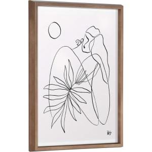 image:imageKate and Laurel Blake Summer Lines 7 Framed Printed Glass Wall Art by Maggie Stephenson 18x24 Gold Chic Line Drawing for Wall