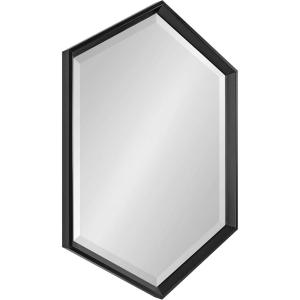 image:imageKate and Laurel Calter Modern Hexagon Wall Mirror 22 x 31 Black Chic Indie Room Decor for WallBlack