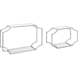 image:imageKate and Laurel Ciel Modern Horizontal Shelves Set of 2 Silver Decorative Glam Wall Decor for Storage and DisplaySilver