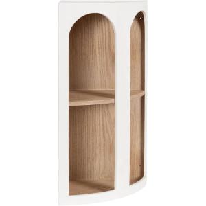 image:imageKate and Laurel Elloree Modern Corner Shelf Cabinet for Storage and Display 16 x 11 x 24 Black and Natural Transitional Corner Storage for Use as Living Room Shelving or Bedroom Storage DesignWhiteNatural
