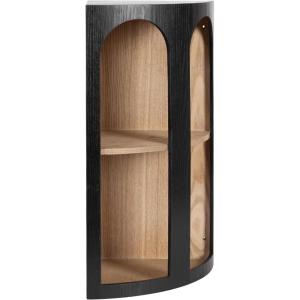 image:imageKate and Laurel Elloree Modern Corner Shelf Cabinet for Storage and Display 16 x 11 x 24 Black and Natural Transitional Corner Storage for Use as Living Room Shelving or Bedroom Storage DesignNaturalBlack
