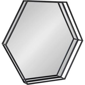 image:imageKate and Laurel Felicia Modern Hexagon Mirror 30 x 30 Black Geometric Accent Mirror for WallBlack