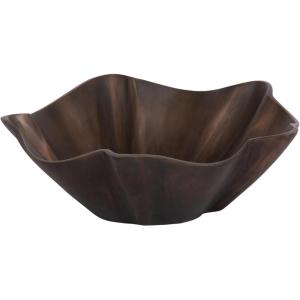 image:imageKate and Laurel Flutte Scalloped Decorative Metal Serving Bowl 10 x 10 x 3 Bronze Modern Wavy Fruit Bowl for Kitchen Counter or Use as Tabletop Storage for an Entryway Table