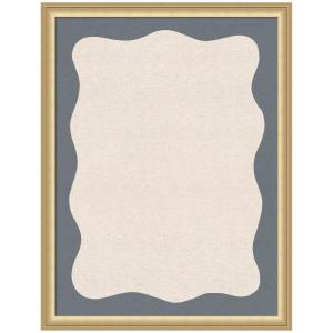 image:imageKate and Laurel Framed Fabric Pinboard 20 x 26 Printed Linen Classic Bulletin Board for Use as a Vision Board or Wall Organization Florence Gold Frame
