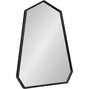 image:imageKate and Laurel Hammell Midcentury Framed Wall Mirror 23 x 30 Gold Decorative Modern Oversized DiamondInspired Geometric Heptagon Shaped Mirror for WallBlack