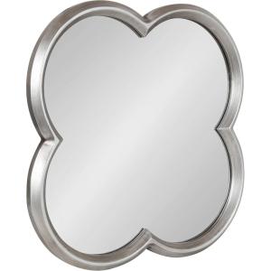 image:imageKate and Laurel Krisi Glam Scalloped Wall Mirror 28 x 28 Silver Decorative Scallop Shaped Mirror with Flower Shaped Frame and Traditional FinishSilver
