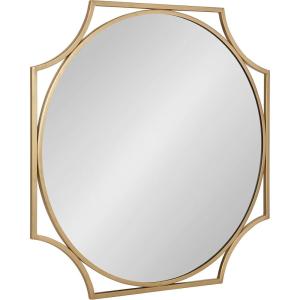 image:imageKate and Laurel Rateau Modern Scalloped Oval Wall Mirror 20 x 30 Black Decorative Wall Decor with Oval Mirror and Scalloped Outer Frame for Trendy Concentric DesignGold