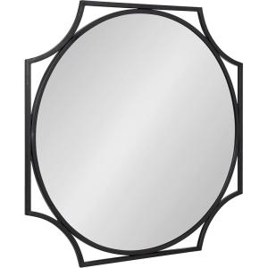 image:imageKate and Laurel Rateau Modern Scalloped Oval Wall Mirror 20 x 30 Black Decorative Wall Decor with Oval Mirror and Scalloped Outer Frame for Trendy Concentric DesignBlack