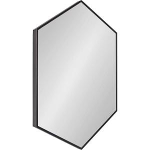 image:imageKate and Laurel Rhodes Modern Hexagon Wall Mirror 31 x 22 Dark Silver Chic Geometric Wall MirrorBlack