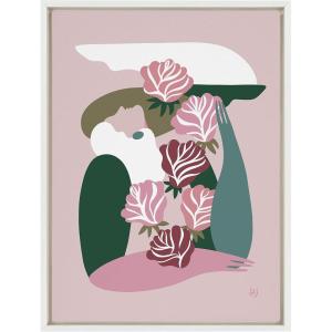 image:imageKate and Laurel Sylvie Abstract Figure 4 Framed Canvas Wall Art by Maggie Stephenson 18x24 White Feminine Floral Garden Wall ArtWhite