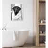 image:imageKate and Laurel Black Lab Bathroom Art Towel Robe Black and White Framed Canvas Wall Art by The Creative Bunch Studio 18 x 24 Sylvie White Black amp White Animals Bathroom Art for Wall Decor Living