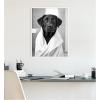 image:imageKate and Laurel Black Lab Bathroom Art Towel Robe Black and White Framed Canvas Wall Art by The Creative Bunch Studio 18 x 24 Sylvie White Black amp White Animals Bathroom Art for Wall Decor Living