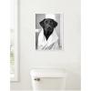 image:imageKate and Laurel Black Lab Bathroom Art Towel Robe Black and White Framed Canvas Wall Art by The Creative Bunch Studio 18 x 24 Sylvie White Black amp White Animals Bathroom Art for Wall Decor Living