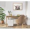 image:imageKate and Laurel Blake Hey Dude Highland Cow Color Framed Printed Glassl Wall Art by The Creative Bunch Studio 18x24 Natural Farmhouse Animal ArtNatural