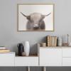 image:imageKate and Laurel Blake Hey Dude Highland Cow Color Framed Printed Glassl Wall Art by The Creative Bunch Studio 18x24 Natural Farmhouse Animal ArtNatural