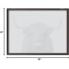 image:imageKate and Laurel Blake Highland Cow Portrait Framed Printed Glass Wall Art by Amy Peterson Art Studio 18x24 Gray Farmhouse Animal Wall DcorGray