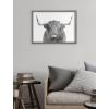 image:imageKate and Laurel Blake Highland Cow Portrait Framed Printed Glass Wall Art by Amy Peterson Art Studio 18x24 Gray Farmhouse Animal Wall DcorGray