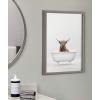image:imageKate and Laurel Blake Highland Cow Solo Bathtub Framed Printed Glass Wall Art by Amy Peterson 18x24 Gray Adorable Animal Art for WallGray