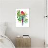 image:imageKate and Laurel Bright Parrot in the Greens Framed Canvas Wall Art by Patricia Shaw 18 x 24 Sylvie Beaded White Whimsical Animals Nature Tropical Art for Wall Decor Living Room Bedroom