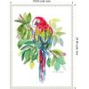 image:imageKate and Laurel Bright Parrot in the Greens Framed Canvas Wall Art by Patricia Shaw 18 x 24 Sylvie Beaded White Whimsical Animals Nature Tropical Art for Wall Decor Living Room Bedroom