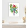 image:imageKate and Laurel Bright Parrot in the Greens Framed Canvas Wall Art by Patricia Shaw 18 x 24 Sylvie Beaded White Whimsical Animals Nature Tropical Art for Wall Decor Living Room Bedroom