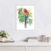 image:imageKate and Laurel Bright Parrot in the Greens Framed Canvas Wall Art by Patricia Shaw 18 x 24 Sylvie Beaded White Whimsical Animals Nature Tropical Art for Wall Decor Living Room Bedroom