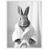 image:imageKate and Laurel Bunny Bathroom Art Towel Robe Black and White Framed Canvas Wall Art by The Creative Bunch Studio 18 x 24 Sylvie White Whimsical Animals Bathroom Art for Wall Decor Living Room