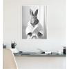 image:imageKate and Laurel Bunny Bathroom Art Towel Robe Black and White Framed Canvas Wall Art by The Creative Bunch Studio 18 x 24 Sylvie White Whimsical Animals Bathroom Art for Wall Decor Living Room