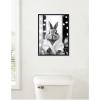 image:imageKate and Laurel Bunny Glam Bathroom Art Towel Robe Black and White Framed Canvas Wall Art by The Creative Bunch Studio 18 x 24 Sylvie Beaded Black Whimsical Animals Bathroom Art for Wall Decor