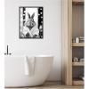 image:imageKate and Laurel Bunny Glam Bathroom Art Towel Robe Black and White Framed Canvas Wall Art by The Creative Bunch Studio 18 x 24 Sylvie Beaded Black Whimsical Animals Bathroom Art for Wall Decor