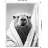 image:imageKate and Laurel Capybara Bathroom Art Towel Robe Black and White Framed Canvas Wall Art by The Creative Bunch Studio 18 x 24 Sylvie White Black amp White Animals Bathroom Art for Wall Decor Living