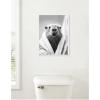 image:imageKate and Laurel Capybara Bathroom Art Towel Robe Black and White Framed Canvas Wall Art by The Creative Bunch Studio 18 x 24 Sylvie White Black amp White Animals Bathroom Art for Wall Decor Living