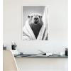 image:imageKate and Laurel Capybara Bathroom Art Towel Robe Black and White Framed Canvas Wall Art by The Creative Bunch Studio 18 x 24 Sylvie White Black amp White Animals Bathroom Art for Wall Decor Living
