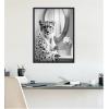 image:imageKate and Laurel Cheetah Glam Bathroom Towel Robe Black and White Framed Canvas Wall Art by The Creative Bunch Studio 18 x 24 Sylvie Beaded Black Black amp White Animals Bathroom Art for Wall Decor
