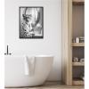 image:imageKate and Laurel Cheetah Glam Bathroom Towel Robe Black and White Framed Canvas Wall Art by The Creative Bunch Studio 18 x 24 Sylvie Beaded Black Black amp White Animals Bathroom Art for Wall Decor